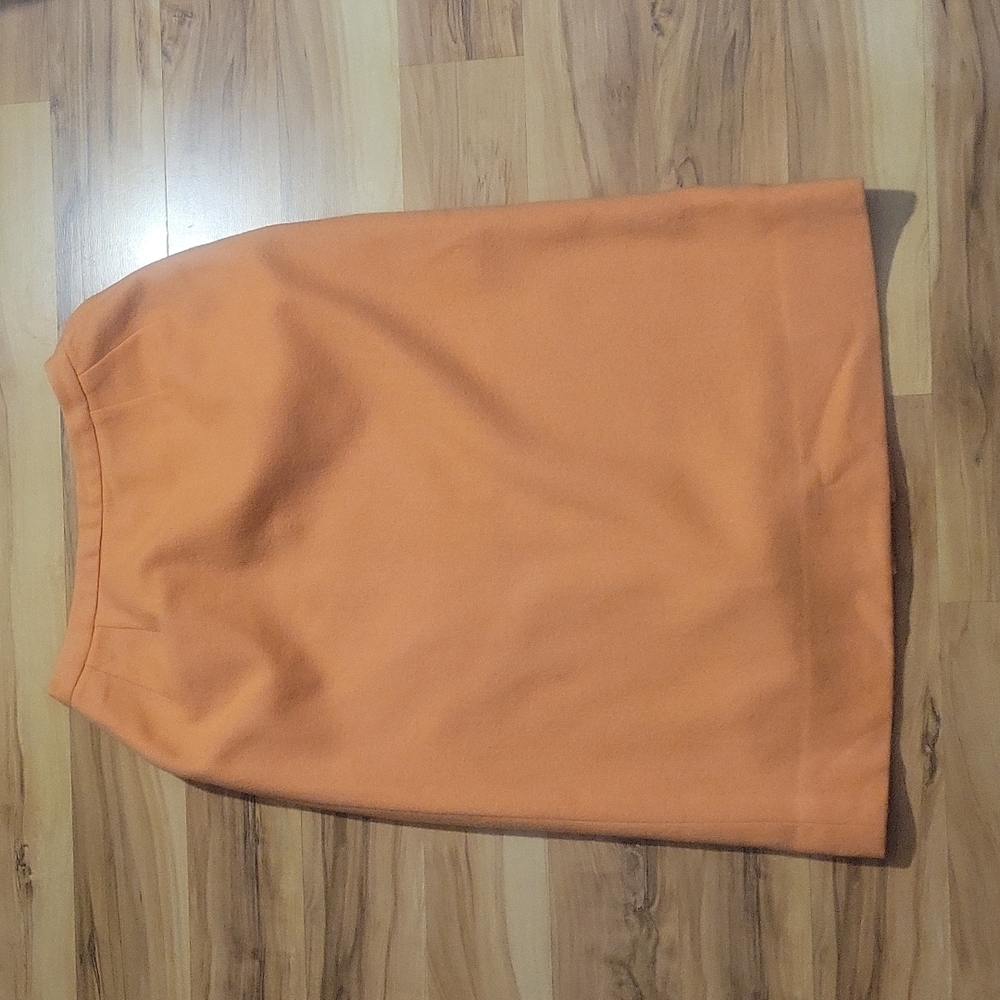 Vintage 60s 70s  Orange Wool Skirt S - Picture 2 of 10